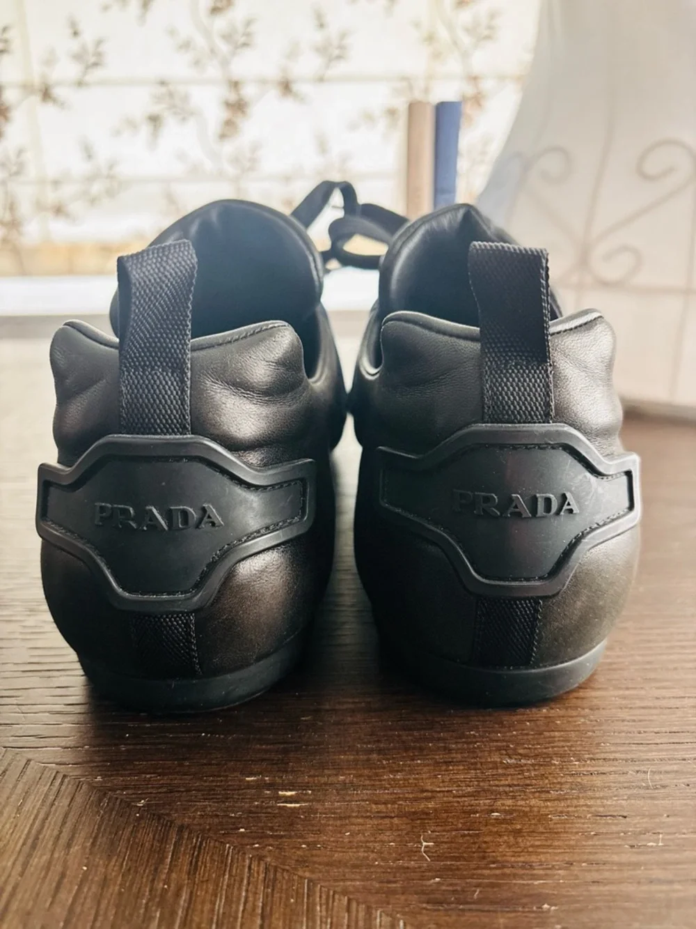 Prada Milano 2EG252 Black Leather Sneakers Approx Men’s 11